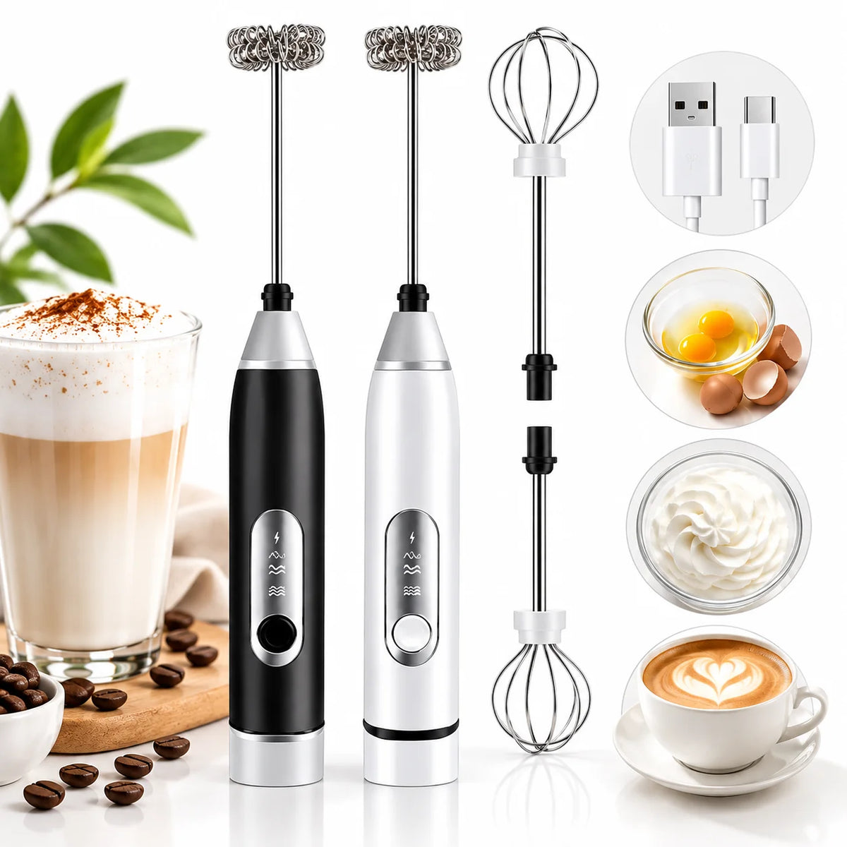 BateMix – Mixer e Espumador Elétrico 2 em 1