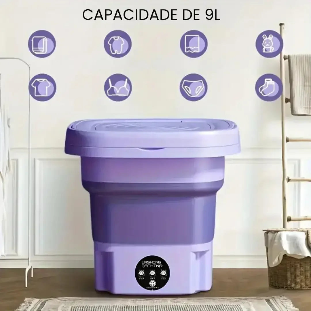 LavaFlex Premium - Mini Lavadora Dobrável 11L