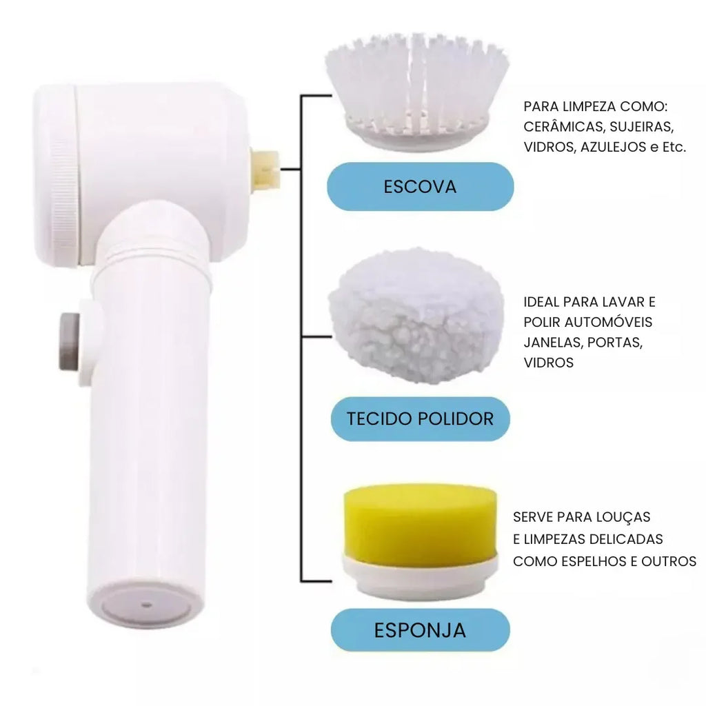 PowerClean - Escova Elétrica Recarregável 5 em 1