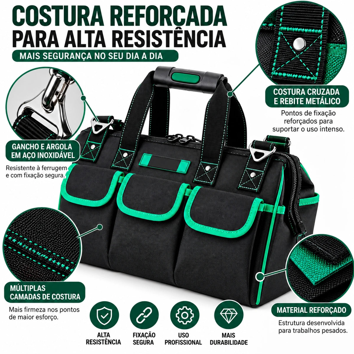 Bolsa Ferramentas Premium – Reforçada e Multiuso