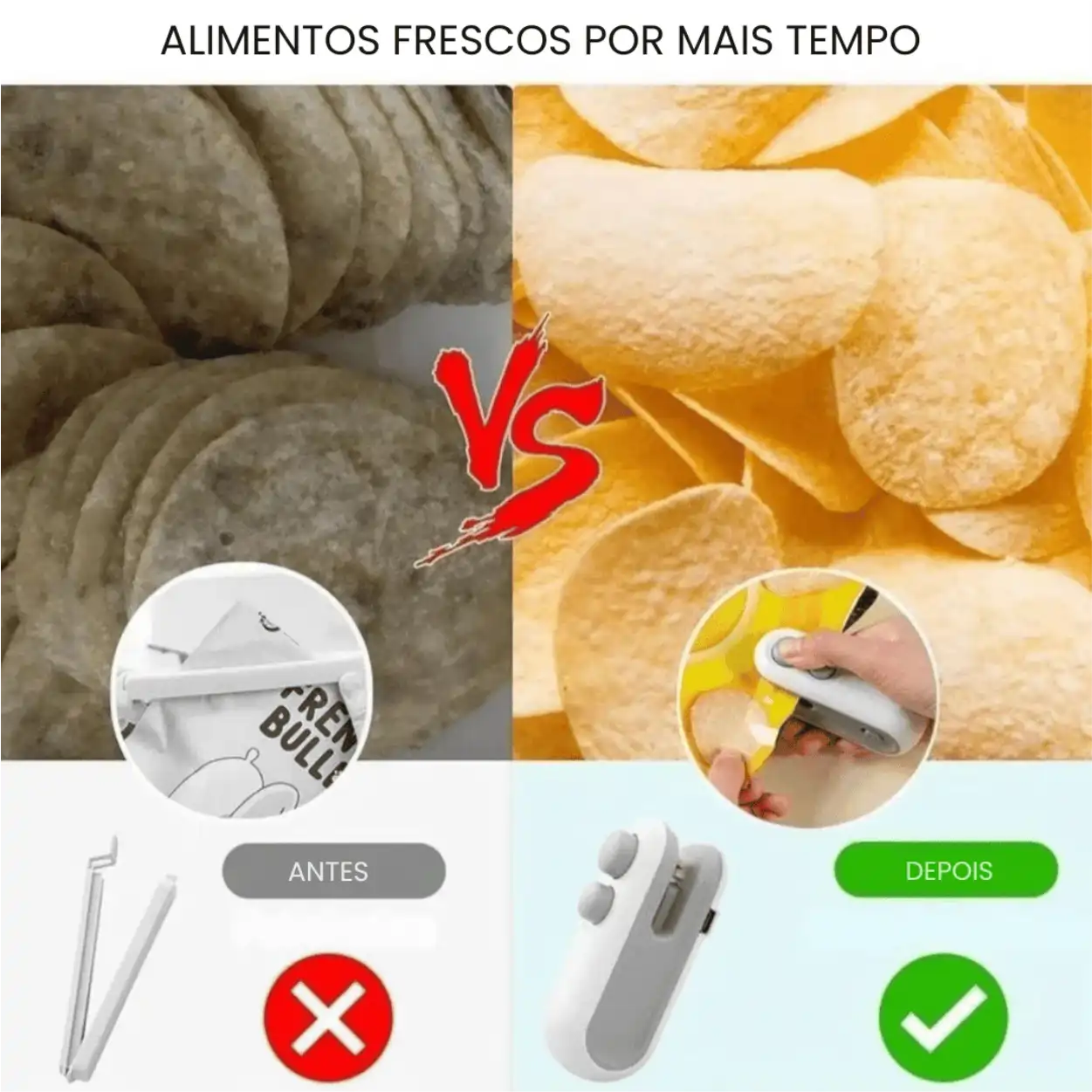 LACRE PRO™  Seladora e Cortadora de Embalagens USB 2 em 1